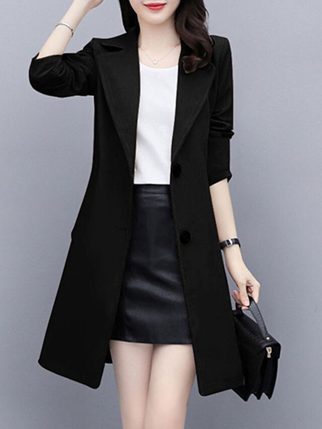 Womens Clothing Womens Outerwear | Womens Trench Coat Coat Street Daily Wear to work Spring Summer Long Coat Regular Fit Warm Br