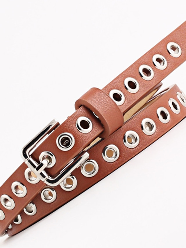 Womens Clothing Womens Accessories | Womens Waist Belt Daily Work Black Brown Belt Pure Color - LR64139