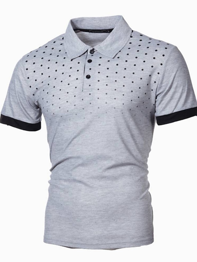  Men's Tennis Shirt Polo Shirt Casual Daily Collar Turndown Short Sleeve Streetwear Basic Color Block Patchwork Slim Black Red Deep Blue Grey Tennis Shirt