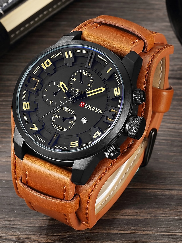  CURREN Men's Watches Top Brand Luxury Fashion&Casual Business Quartz Watch Date Waterproof Leather Strap Wristwatch Relogio Masculino