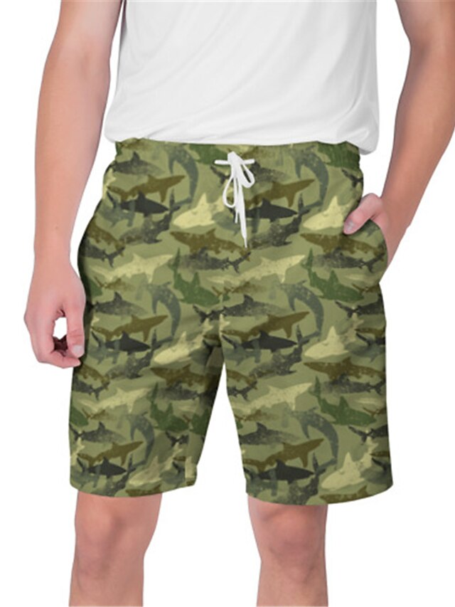 Mens Clothing Mens Bottoms | Mens Streetwear Hawaiian Shorts Beach Shorts 3D Print Elastic Drawstring Design Short Pants Casual 