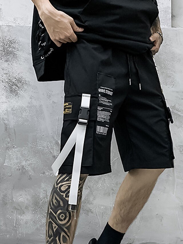 Mens Clothing Mens Bottoms | Mens Stylish Casual / Sporty Shorts Cargo Shorts Multi Pocket Ribbon Elastic Drawstring Design Knee