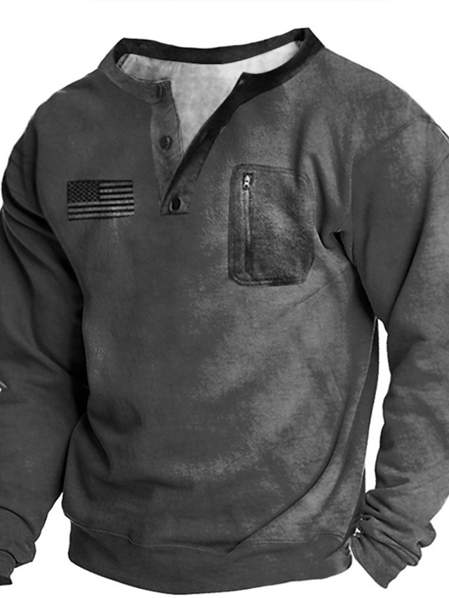 Mens Clothing Mens Hoodies & Sweatshirts | Mens Plus Size Sweatshirt Pullover Graphic Patterned National Flag Sports & Outdoor C