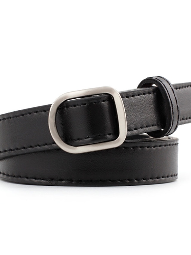 Womens Clothing Womens Accessories | Womens Waist Belt Daily Work Coffee Black Belt Pure Color - GH88906