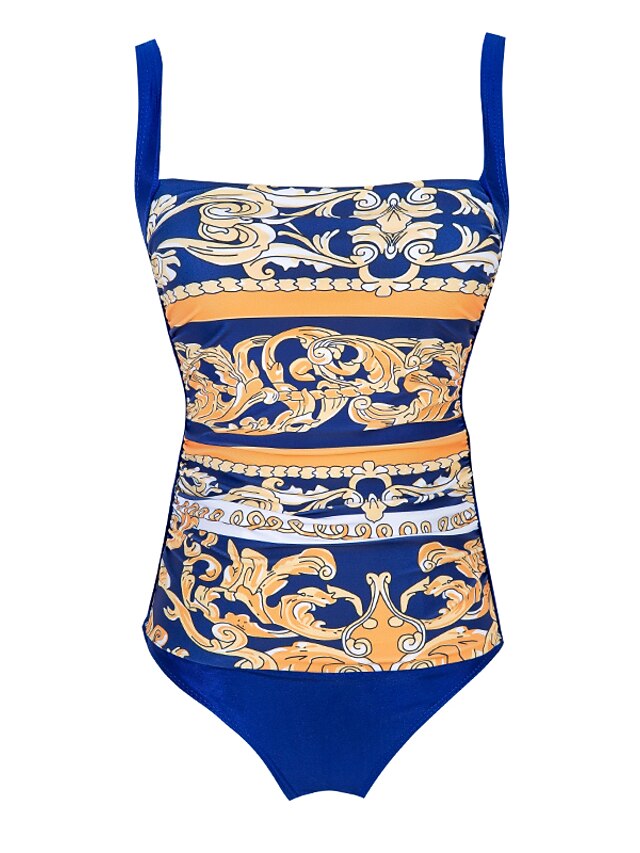 Womens Clothing Womens Swimwear | Womens Swimwear One Piece Monokini Bathing Suits Normal Swimsuit Tummy Control Slim Floral Bla