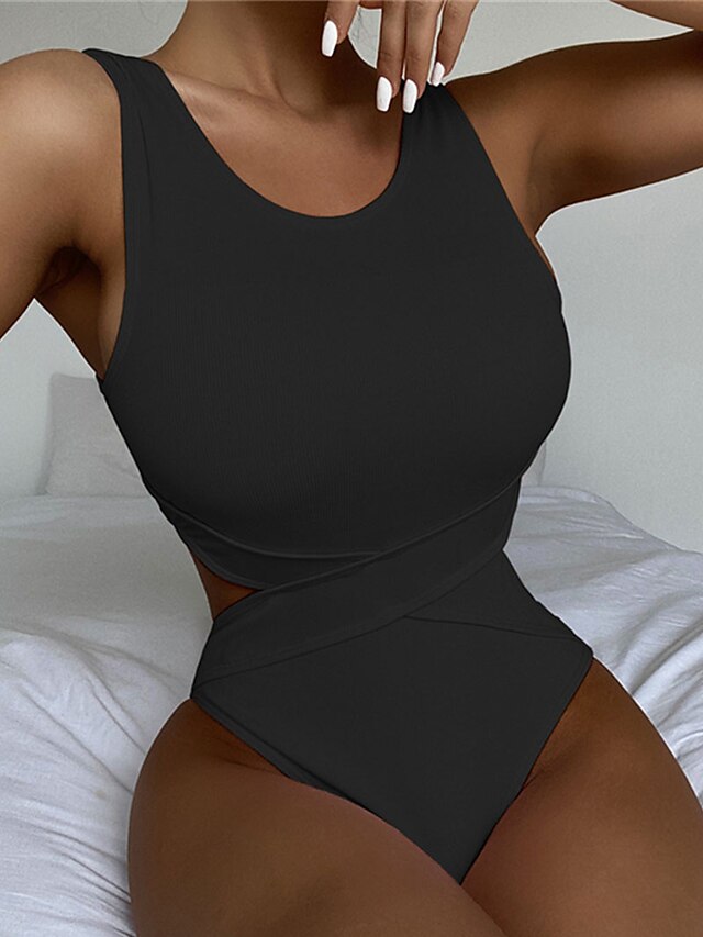 Womens Clothing Womens Swimwear | Womens Swimwear One Piece Monokini Bathing Suits Normal Swimsuit Backless Tummy Control Hole P