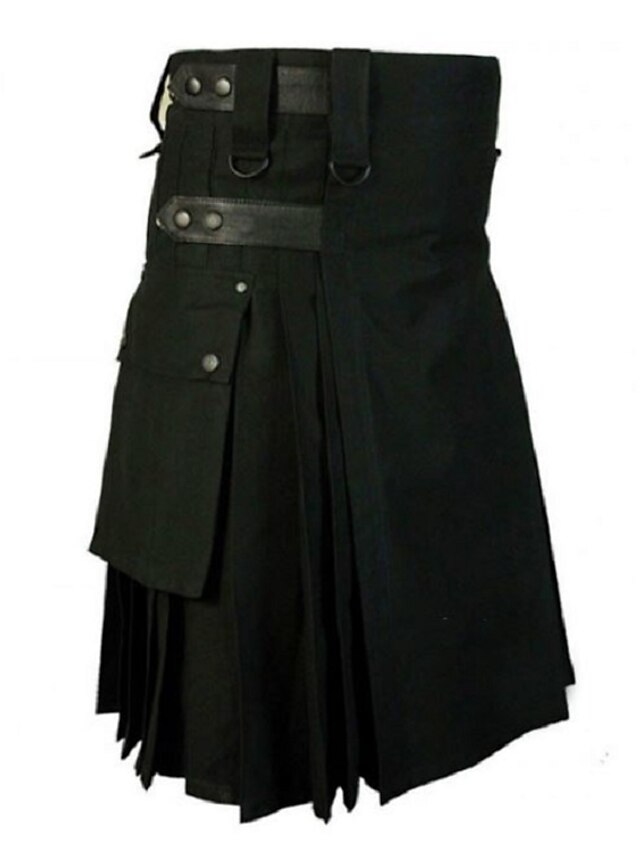 Mens Scottish Utility Kilts Vintage Medieval Gothic Punk Pleated Skirts Irish Scotland Kendo 