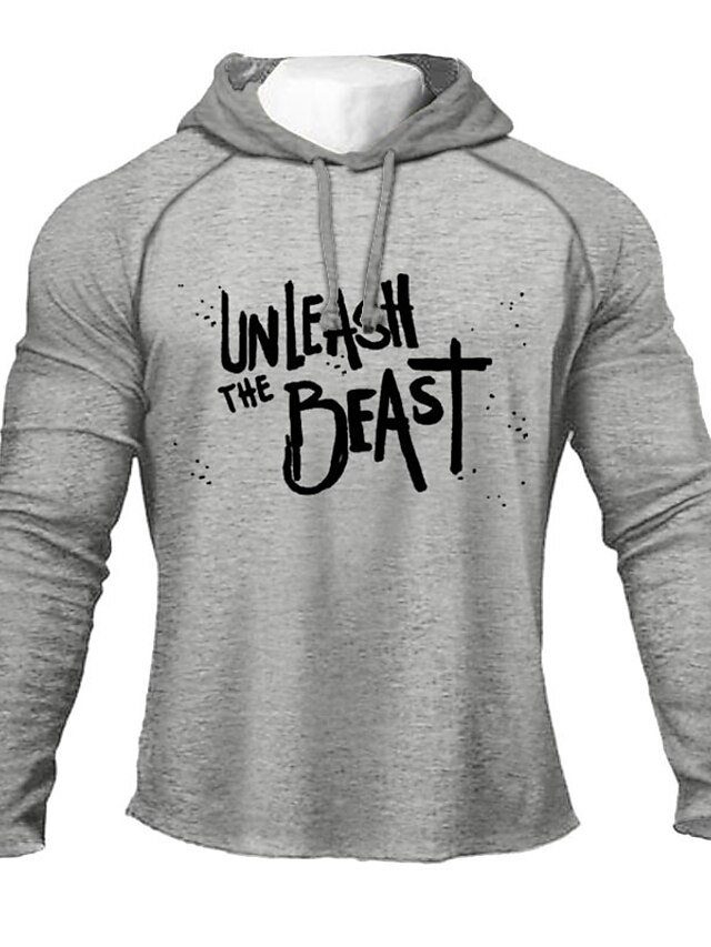 Mens Clothing Mens Hoodies & Sweatshirts | Mens Hoodie Pullover Hoodie Sweatshirt Letter Print Hooded Sports & Outdoor Casual Da