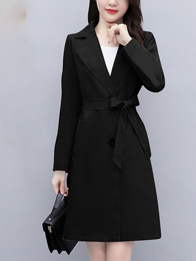 Womens Clothing Womens Outerwear | Womens Trench Coat Coat Street Daily Wear to work Spring Summer Long Coat Regular Fit Warm Br