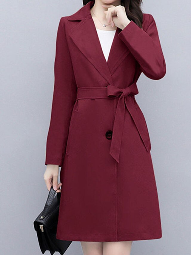 Womens Clothing Womens Outerwear | Womens Trench Coat Coat Street Daily Wear to work Spring Summer Long Coat Regular Fit Warm Br