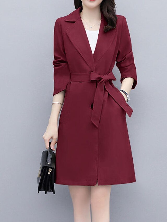 Womens Clothing Womens Outerwear | Womens Trench Coat Coat Street Daily Wear to work Spring Summer Long Coat Regular Fit Warm Br