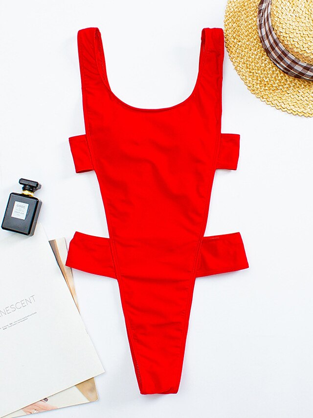 Womens Clothing Womens Swimwear | Womens Swimwear One Piece Monokini Bathing Suits Normal Swimsuit Tummy Control Open Back High 