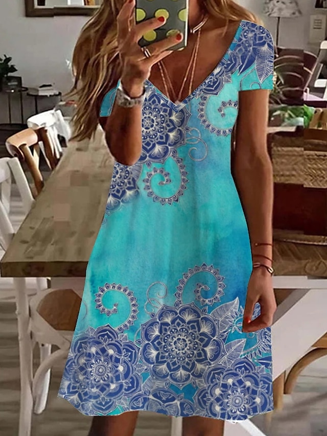 tenki Mini-jurk blauw elegant Mode Jurken Mini-jurken 
