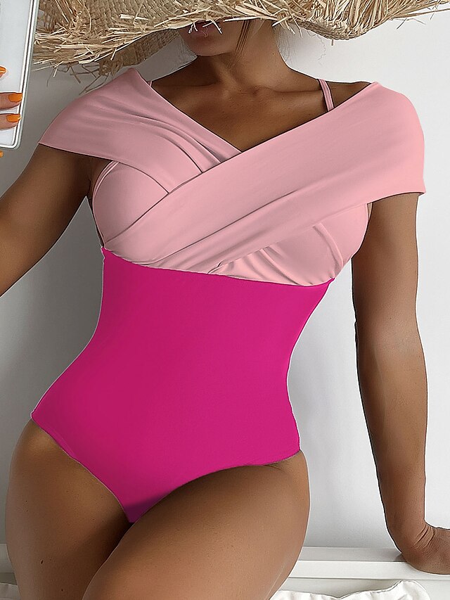 Womens Clothing Womens Swimwear | Womens Swimwear One Piece Monokini Bathing Suits Normal Swimsuit Water Sports Tummy Control Op