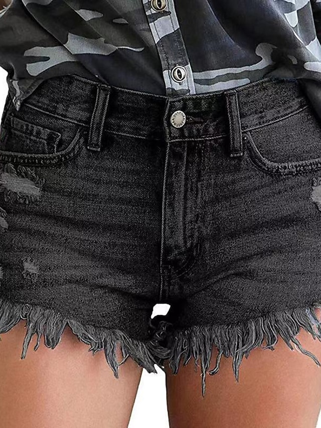 Womens Clothing Womens Bottoms | Womens Fashion Jeans Shorts Hot Pants Tassel Fringe Side Pockets Cut Out Short Pants Weekend St