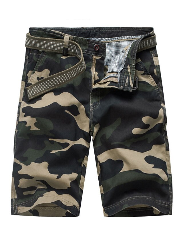 Mens Clothing Mens Bottoms | Mens Classic Style Fashion Shorts Cargo Shorts Pocket Print Knee Length Pants Casual Daily Camoufla