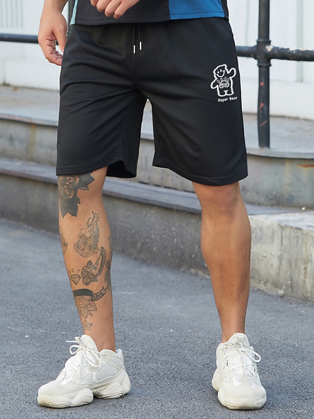 Mens Clothing Mens Bottoms | Mens Stylish Classic Style Active Shorts Elastic Drawstring Design Front Pocket Print Short Pants S