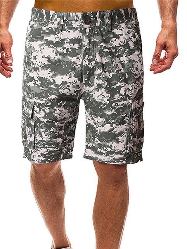 Mens Clothing Mens Bottoms | Mens Classic Style Fashion Shorts Cargo Shorts Pocket Print Knee Length Pants Casual Daily Camoufla