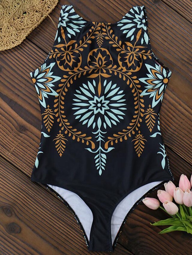 Women's Swimwear One Piece Monokini Bathing Suits Normal Swimsuit Tummy
