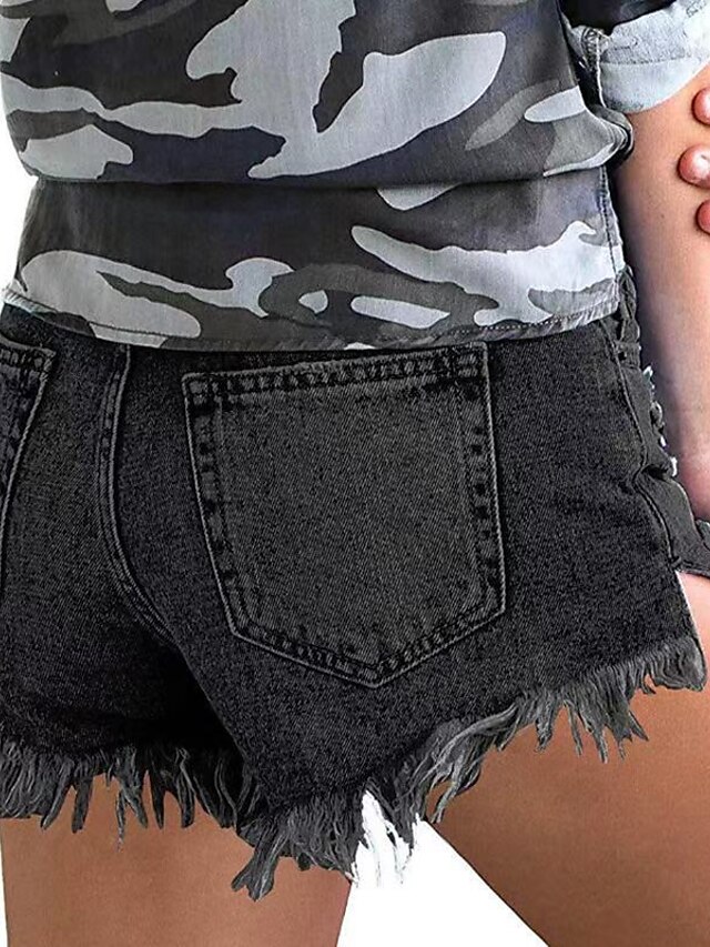 Womens Clothing Womens Bottoms | Womens Fashion Jeans Shorts Hot Pants Tassel Fringe Side Pockets Cut Out Short Pants Weekend St