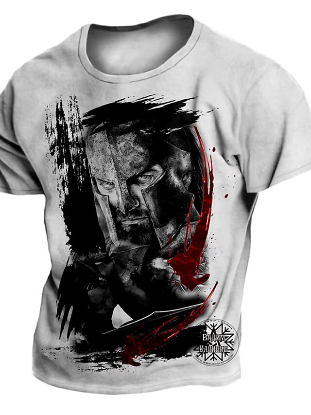 Mens Clothing Mens Tees & Tank Tops | Mens Unisex T shirt Tee 3D Print Graphic Portrait Crew Neck Street Daily Print Short Sleev