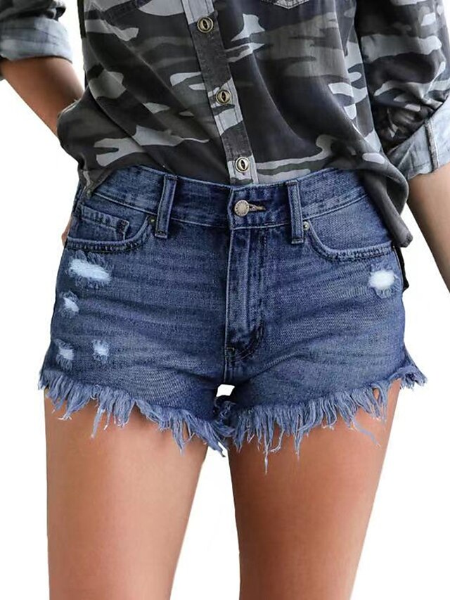 Womens Clothing Womens Bottoms | Womens Fashion Jeans Shorts Hot Pants Tassel Fringe Side Pockets Cut Out Short Pants Weekend St