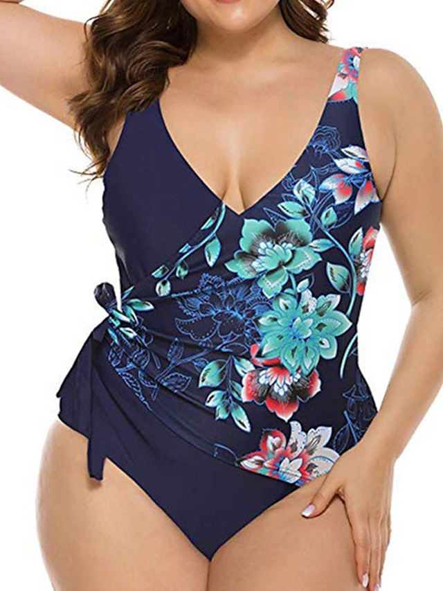 Womens Clothing Womens Swimwear | Womens Swimwear One Piece Monokini Bathing Suits Plus Size Swimsuit Open Back Printing for Big