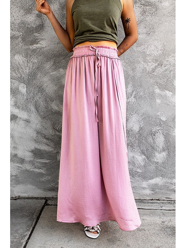 Womens Clothing Womens Bottoms | Womens Fashion Long Skirts Vacation Casual / Daily Solid Colored Split Green Pink S M L - WQ082