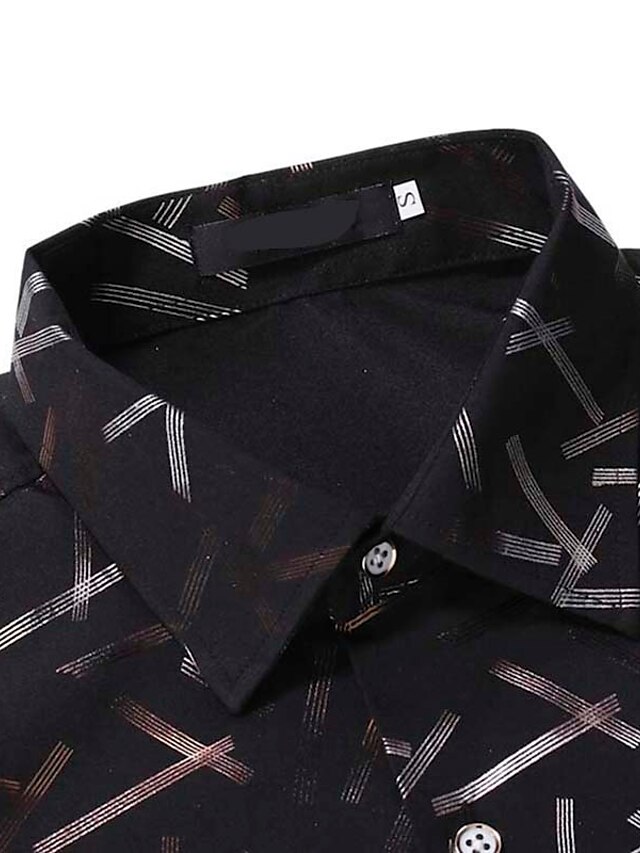 Mens Clothing Mens Shirts | Mens Shirt Print Geometry Turndown Casual Daily Button-Down Print Short Sleeve Tops Business Casual 