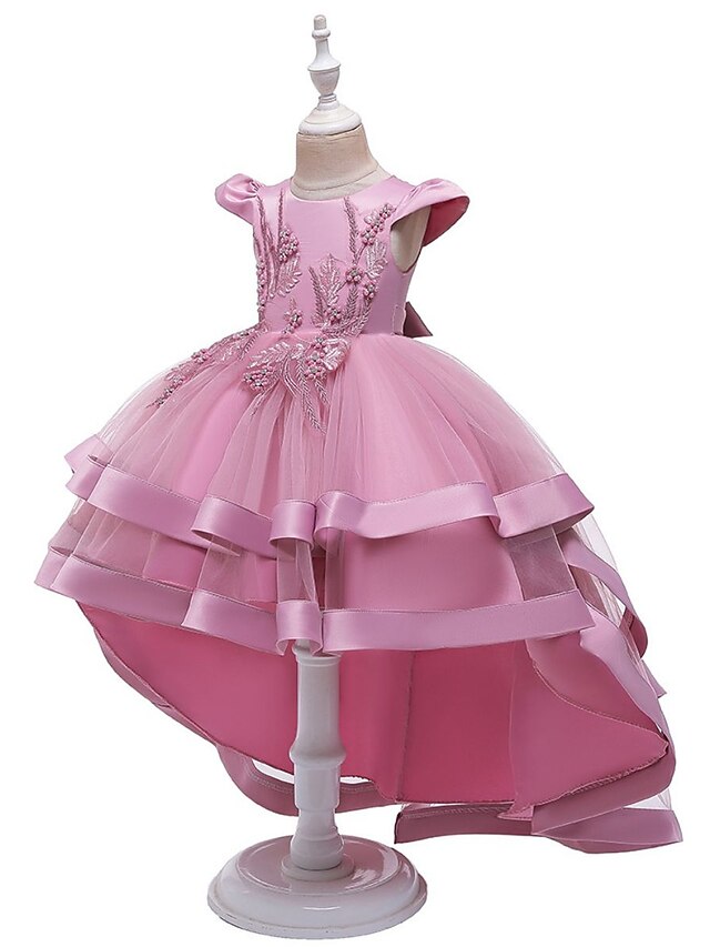 Kinder Mädchen Puffärmel Prinzessin Kleid Kurzarm Stickerei Tüllkleid Ballkleid Kinder Mädchen Puffärmel Prinzessin Kleid Kurzarm Stickerei Tüllkleid Ballkleid