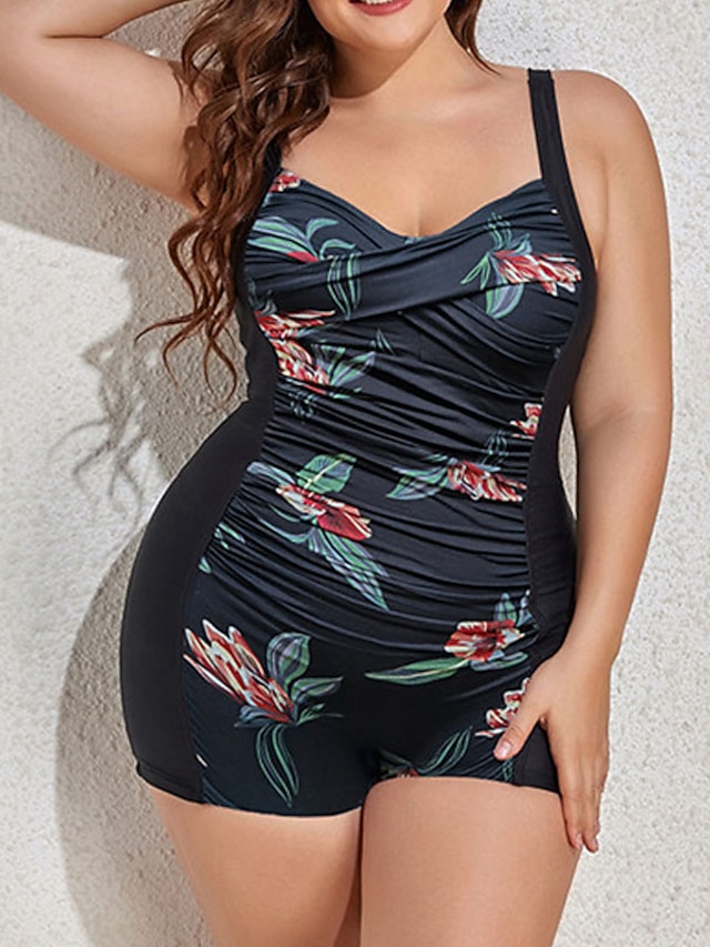 Womens Clothing Womens Swimwear | Womens Swimwear One Piece Monokini Bathing Suits Plus Size Swimsuit Open Back Printing High Wa