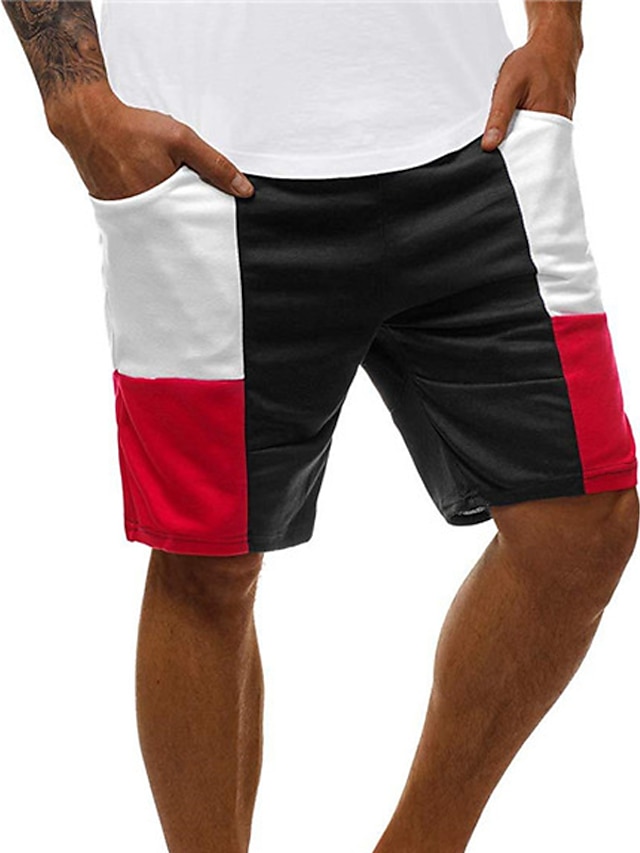 Mens Clothing Mens Bottoms | Mens Classic Style Fashion Active Shorts Pocket Patchwork Elastic Drawstring Design Short Pants Spo