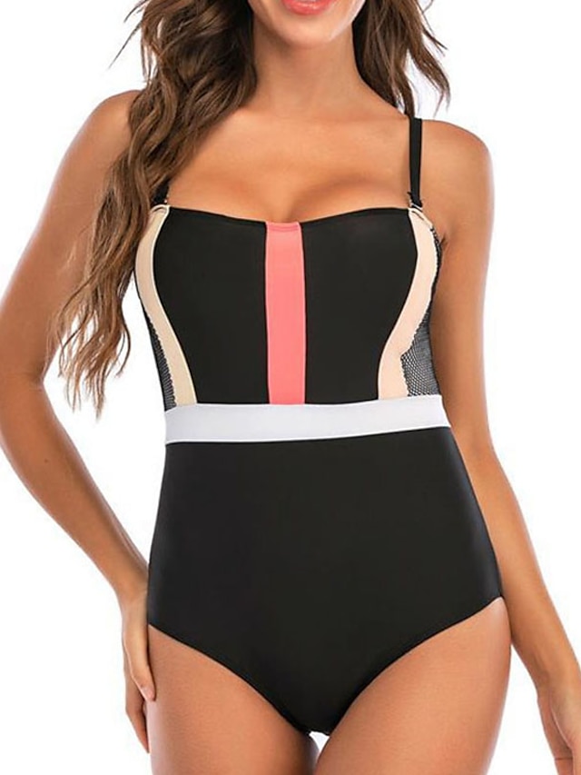 Womens Clothing Womens Swimwear | Womens Swimwear One Piece Monokini Bathing Suits Plus Size Swimsuit Tummy Control Open Back Pr