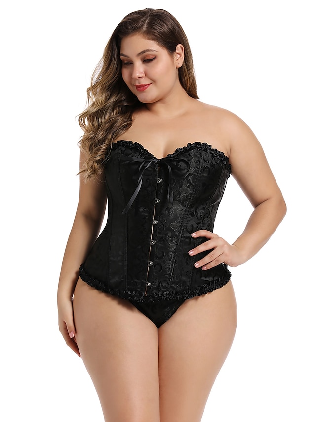  Rococo Overbuste korset Gemaskerd Bal Hoog korset Cosplay Grote maten Dames Buikcontrole Push-up Jacquard Grote maten Maskerade Feest Carnaval van Venetië Volwassenen Korset