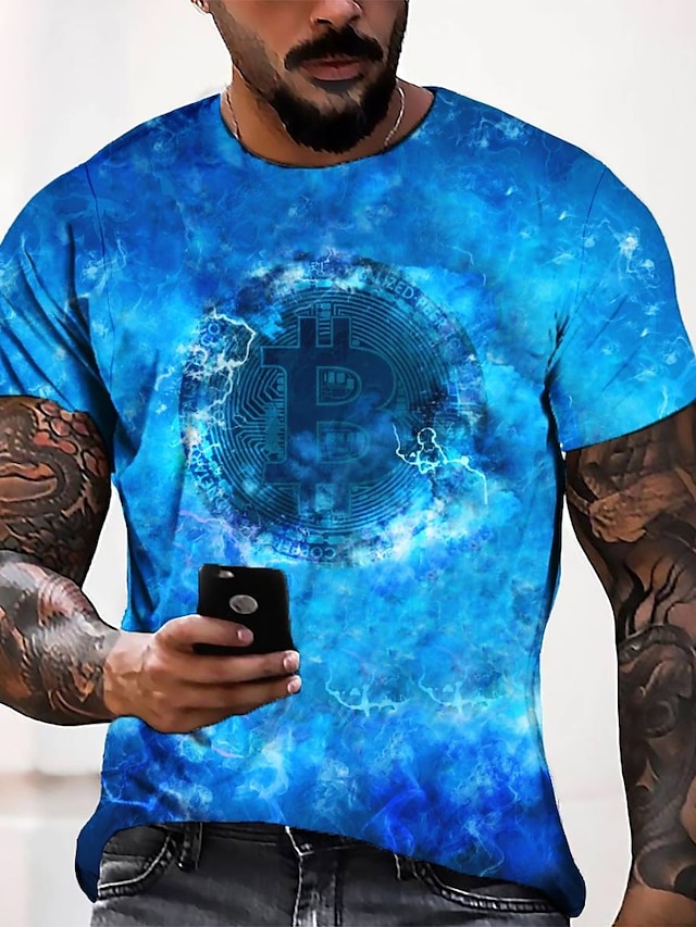 Mens Clothing Mens Tees & Tank Tops | Mens Tee T shirt Tee 3D Print Graphic Round Neck Casual Daily 3D Print Short Sleeve Tops F