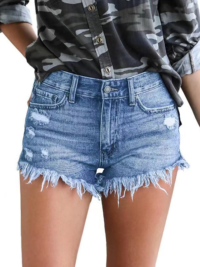 Womens Clothing Womens Bottoms | Womens Fashion Jeans Shorts Hot Pants Tassel Fringe Side Pockets Cut Out Short Pants Weekend St