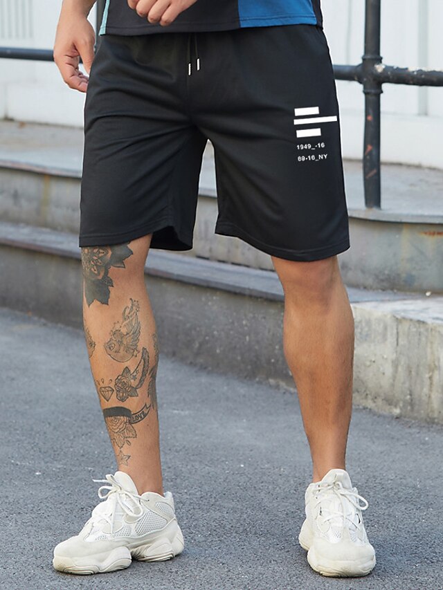 Mens Clothing Mens Bottoms | Mens Stylish Classic Style Active Shorts Elastic Drawstring Design Front Pocket Print Short Pants S