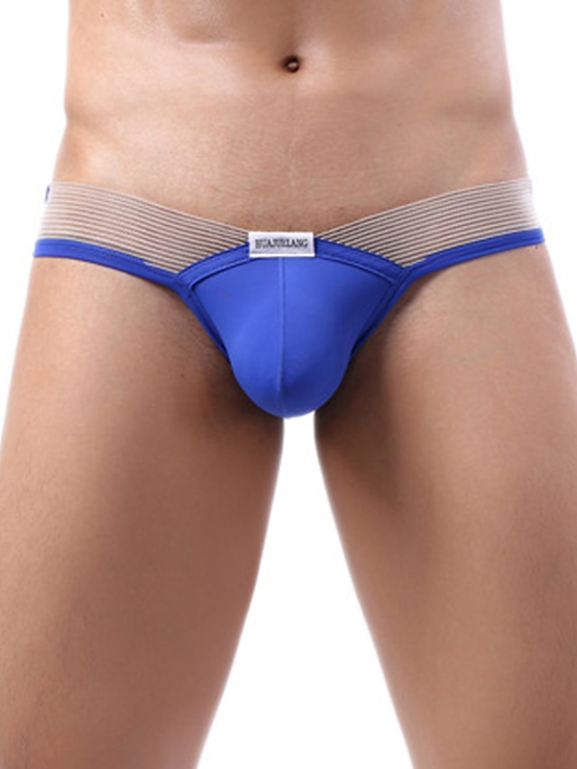 Mens Clothing Mens Bottoms | Mens Basic Simple Pure Color Briefs Underwear Micro-elastic Low Waist Blue M / Fashion - HS09060