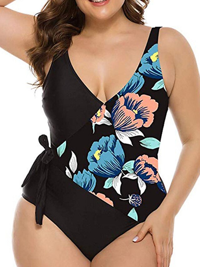 Womens Clothing Womens Swimwear | Womens Swimwear One Piece Monokini Bathing Suits Plus Size Swimsuit Open Back Printing for Big