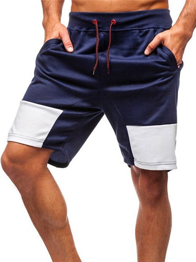 Mens Clothing Mens Bottoms | Mens Classic Style Fashion Active Shorts Pocket Patchwork Elastic Drawstring Design Short Pants Spo