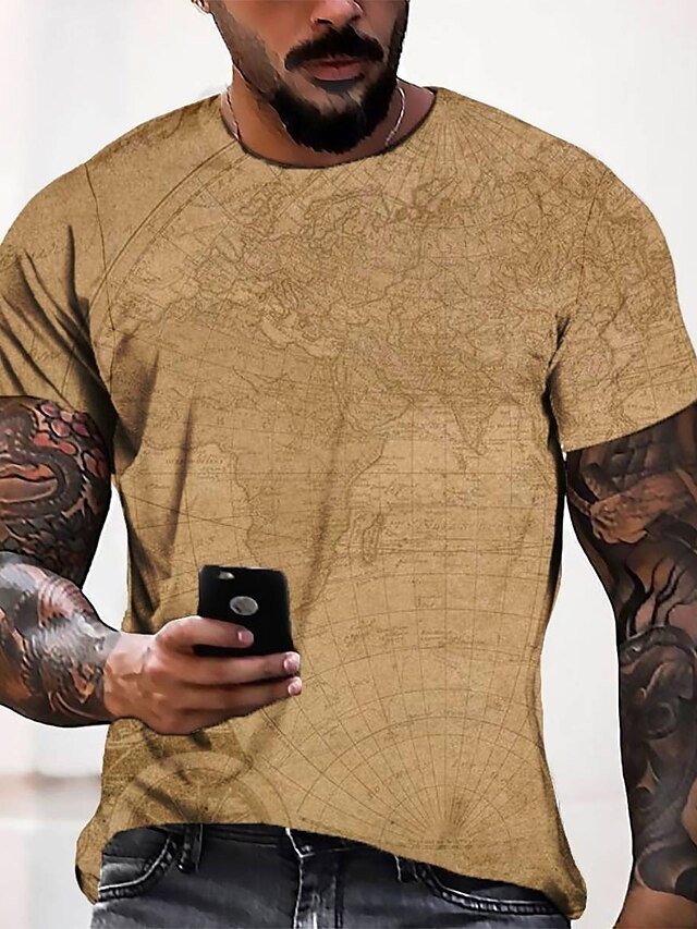 Mens Clothing Mens Tees & Tank Tops | Mens Tee T shirt Tee 3D Print Graphic Round Neck Casual Daily 3D Print Short Sleeve Tops F