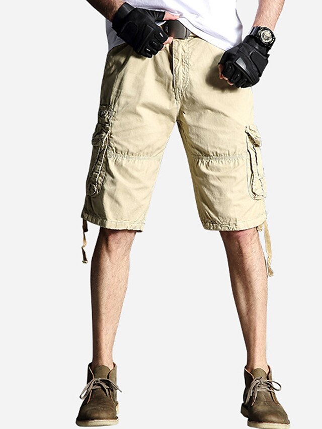 Mens Clothing Mens Bottoms | Mens Classic Style Fashion Shorts Cargo Shorts Multiple Pockets Knee Length Pants Casual Daily Soli