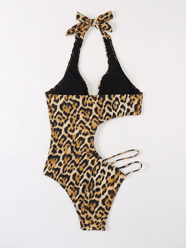 Womens Clothing Womens Swimwear | Womens Swimwear One Piece Monokini Bathing Suits Normal Swimsuit Soft Hole Leopard Print Leopa