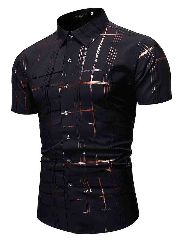 Mens Clothing Mens Shirts | Mens Shirt Print Holiday Turndown Casual Daily Button-Down Print Short Sleeve Tops Business Casual F