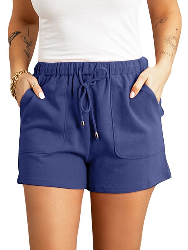 Womens Clothing Womens Bottoms | Womens Shorts Chino Shorts Drawstring Elastic Waist Front Pocket Short Pants Casual Daily Micro