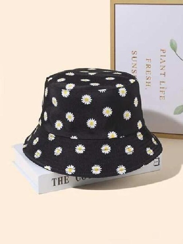 Daisy Print Reversible Bucket Hat 