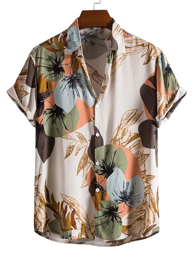 Hawaiihemd Herren Kurzarm - Baumwolle Blumenprint Für Sommer & Urlaub