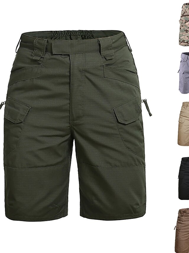 Mens Clothing Mens Bottoms | Mens Casual Cargo Shorts Pants Camouflage Solid Color ArmyGreen CP camouflage Brownish yellow Black