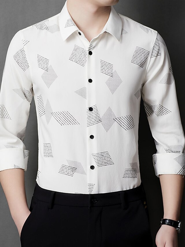 Men's Dress Shirt Letter Square Neck 
