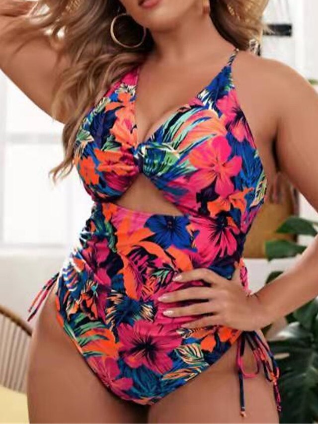 Womens Clothing Womens Swimwear | Womens Swimwear One Piece Monokini Bathing Suits Plus Size Swimsuit Tummy Control Open Back Pr